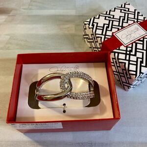 NWT Jaclyn Smith Silver Tone & Rhinestone Stretch Bracelet w/Box (2015)